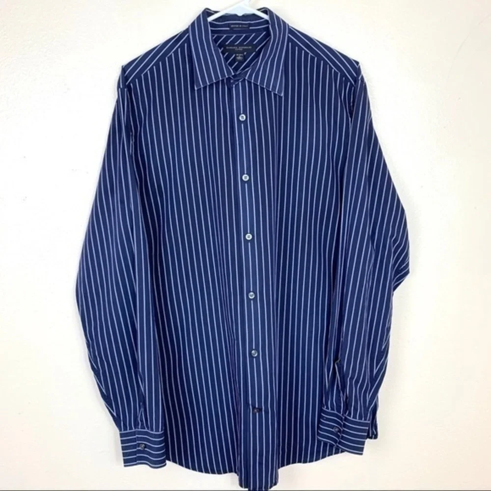 Banana Republic blue striped white size L Fitted
